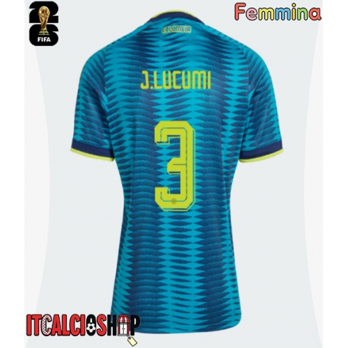 Colombia Jhon Lucumi #3 Seconda Maglia Femmina Mondiali 2026 Manica Corta
